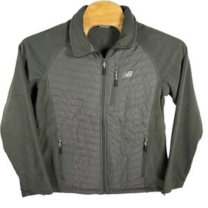 New Balance Fleece Jacket Full Zip Comfort Stretch Olive Green M
